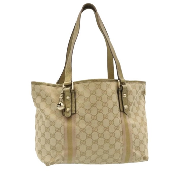 GUCCI JOLICOEUR Authentic Sherry Tote Bag with GUCCI Ball Charm keychain - Picture 16 of 16